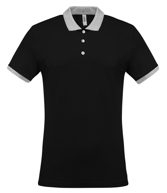 Two-tone piqu? polo shirt