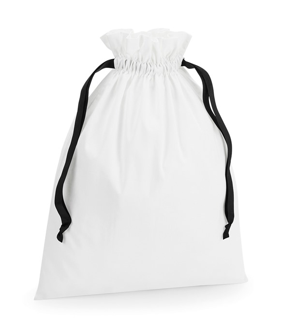Cotton gift bag with ribbon drawstring