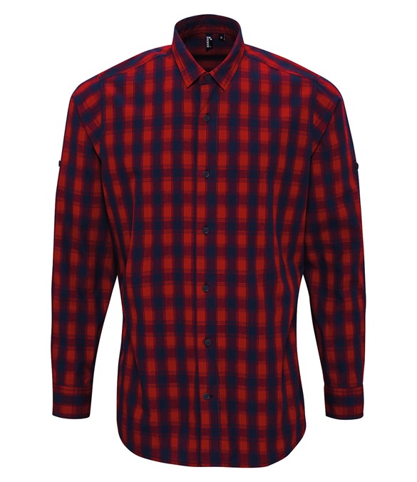Mulligan check cotton long sleeve shirt