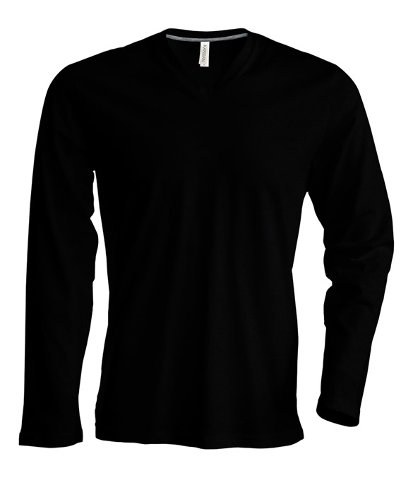 Men's long-sleeved V-neck T-shirt