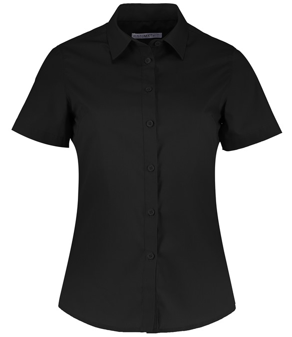 Women&#39;s poplin shirt short sleeve