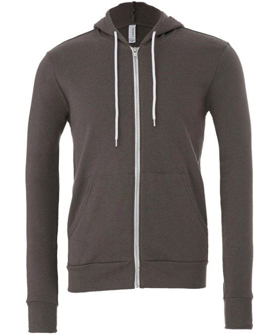 Unisex polycotton fleece full-zip hoodie