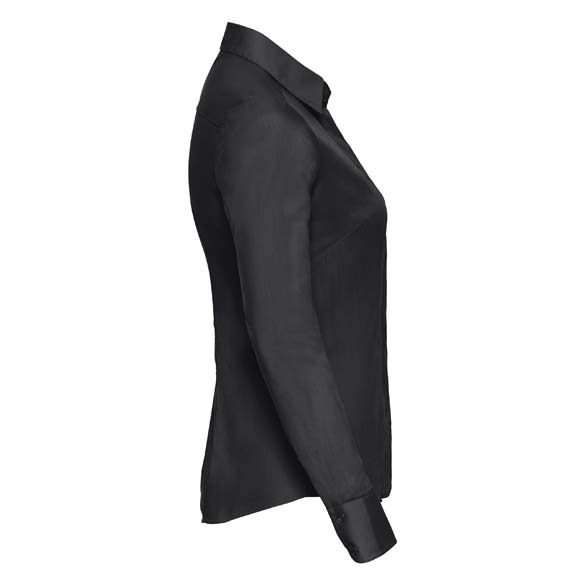 Women&#39;s long sleeve polycotton easycare fitted poplin shirt