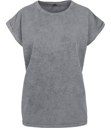 Women's acid washed extended shoulder tee