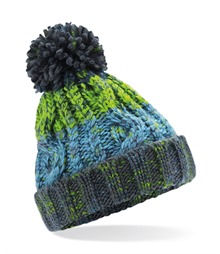Junior corkscrew pom pom beanie