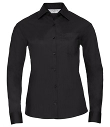 Women's long sleeve polycotton easycare poplin shirt