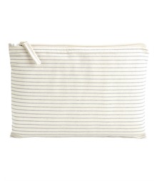 Striped organic accessory pouch
