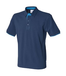 Contrast piqu? polo shirt