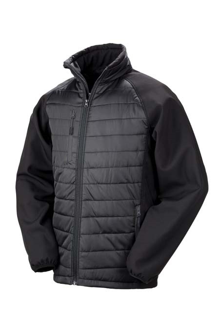 Black compass padded softshell jacket