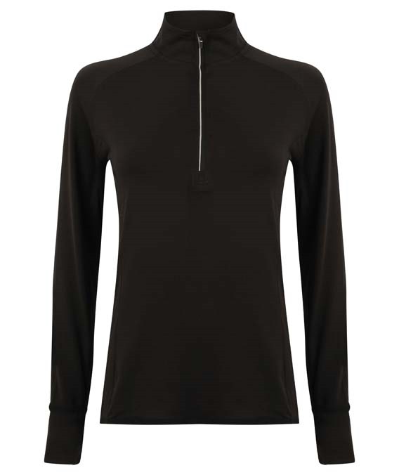 Women&#39;s long-sleeved &#188; zip top