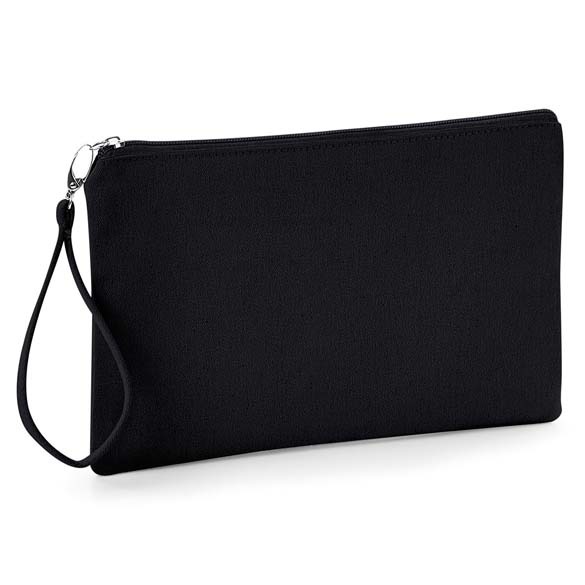 Canvas wristlet pouch