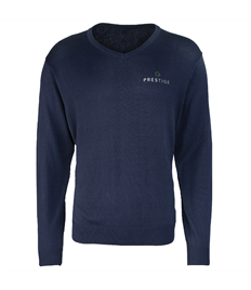 Prestige Embroidered Mens V-neck Jumper