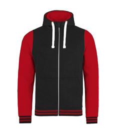 Rushden Runners Black/Red Unisex Zipped Hoodie