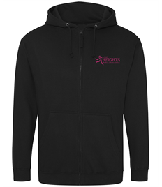 The Heights Embroidered Adult Zip Hoodie +Individual Name Backprint