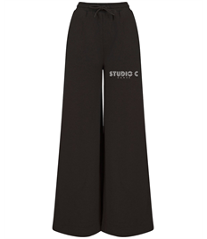 Studio C Printed Wide Leg Black Joggers 