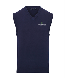 Prestige Embroidered Mens V-neck Sleeveless Jumper